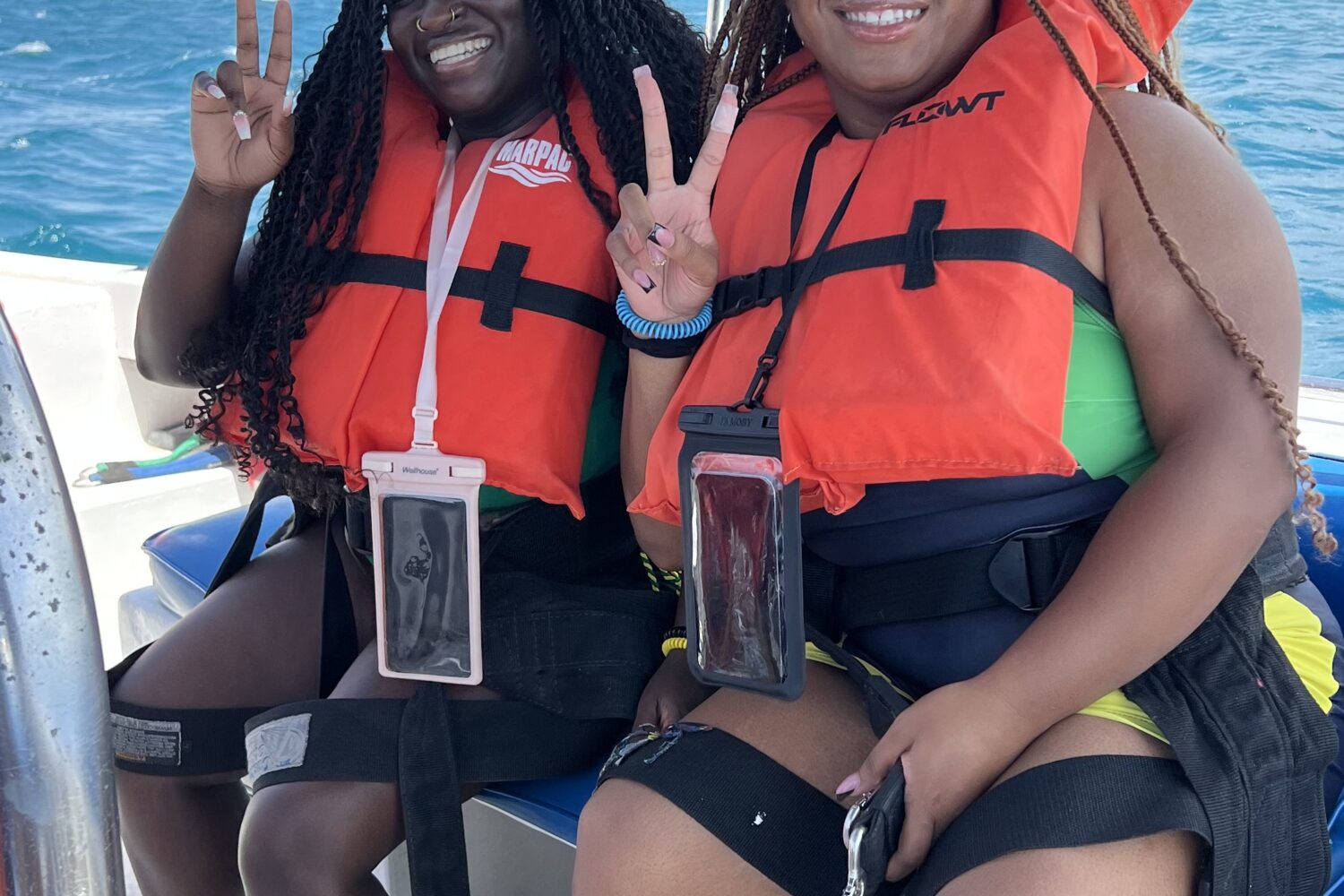 Clients ready for parasailing with easy vibes tours